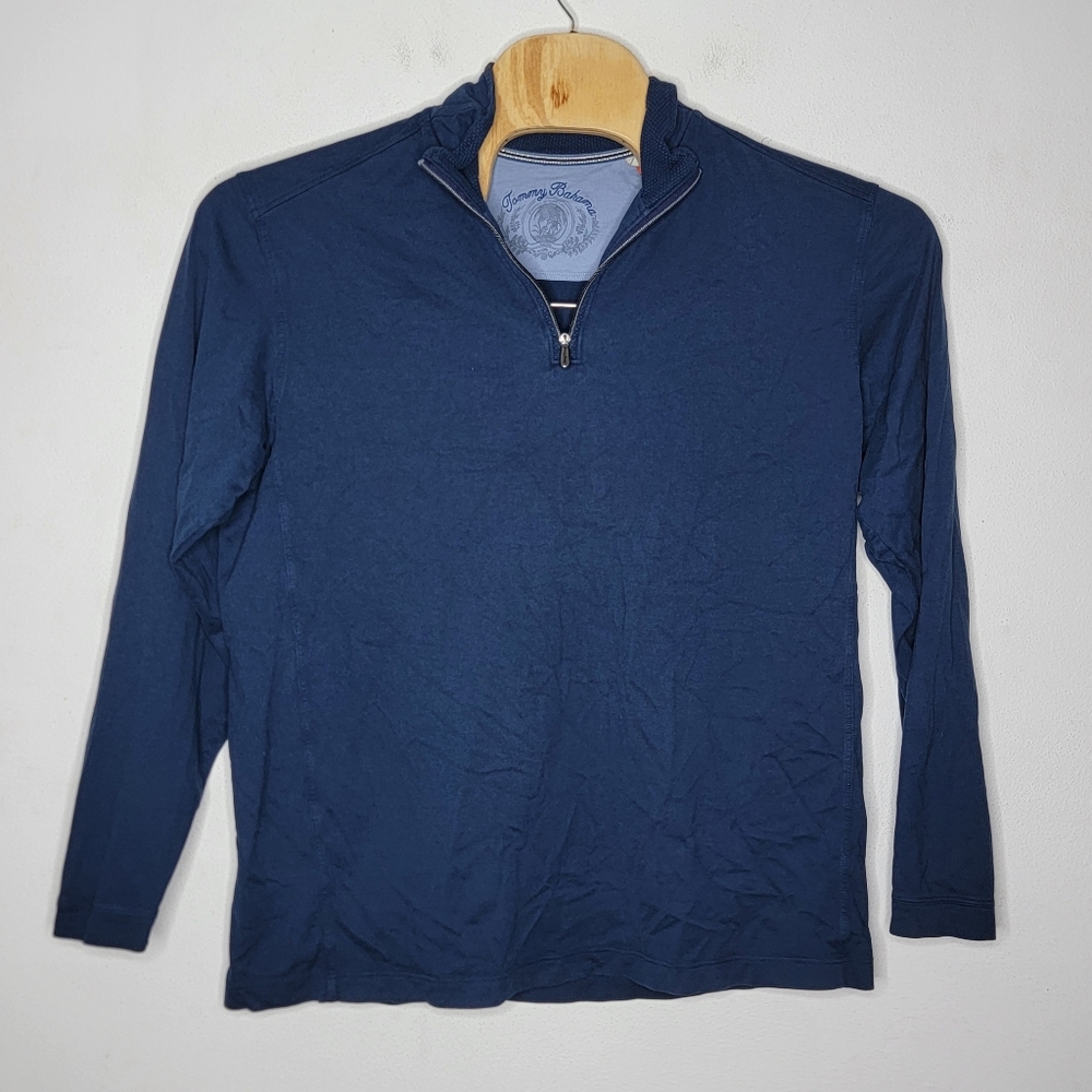 Tommy Bahama Quarter Zip Pullover Sweater Navy Blue Men's Size Large L - Picture 2 of 5